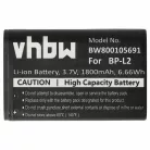 VHBW Diktiergerät Akku BP-L2 - 1800 mAh 3,7 V Li-Ion
