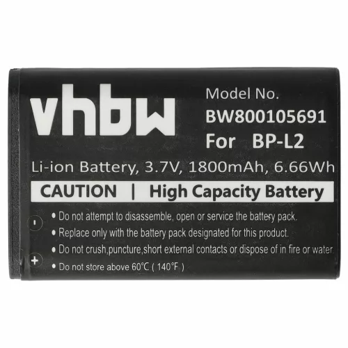 VHBW Diktiergerät Akku BP-L2 - 1800 mAh 3,7 V Li-Ion