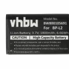 VHBW Diktiergerät Akku BP-L2 - 1800 mAh 3,7 V Li-Ion