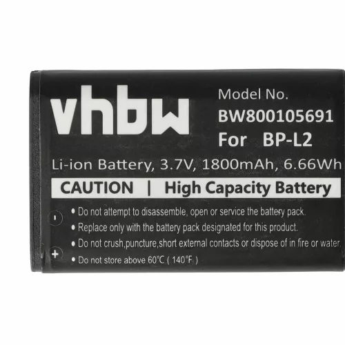 VHBW Diktiergerät Akku BP-L2 - 1800 mAh 3,7 V Li-Ion