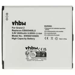   VHBW Mobiltelefon Akku Samsung EB665468LU, EB-B220AC - 2600 mAh 3,8 V Li-Ion