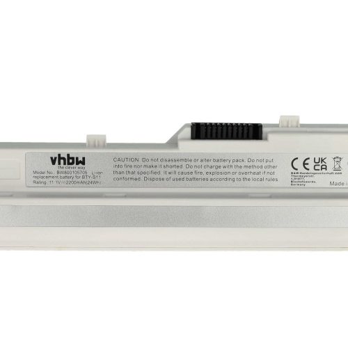 Notebook akkumulátor  40025611, 3715A-MS6837D1, 14L-MS6837D1 típusokhoz - 2200 mAh 11,1 V Li-Ion, fehér