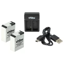   VHBW Charger and Battery for GoPro Hero 3 Black Edition, CHDHN-301, CHDHX-301 - 1180 mAh 3.7 V Li-polymer