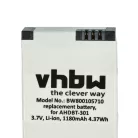 VHBW Charger and Battery for GoPro Hero 3 Black Edition, CHDHN-301, CHDHX-301 - 1180 mAh 3.7 V Li-polymer