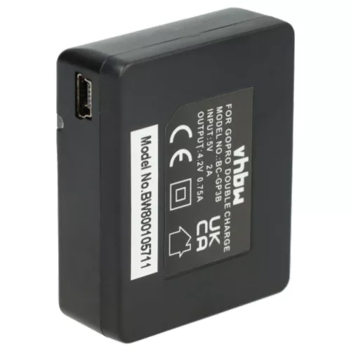 VHBW Charger and Battery for GoPro Hero 3 Black Edition, CHDHN-301, CHDHX-301 - 1180 mAh 3.7 V Li-polymer
