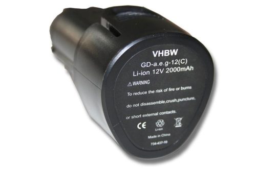 VHBW Electric Power Tool Battery for AEG and Ridgid Tools - 12V, Li-Ion, 2000mAh