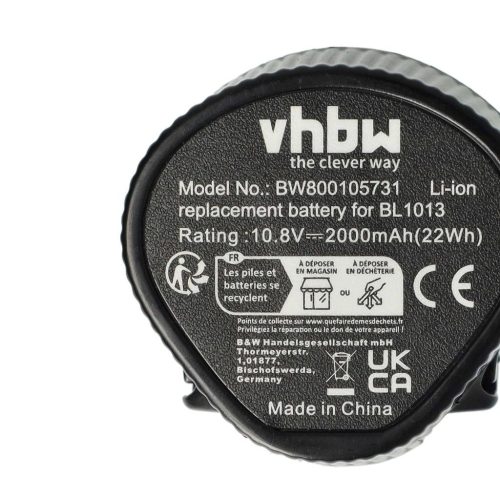 VHBW Electric Power Tool Battery Makita 194550-6, 194551-4, 194588-1, 195332-9 - 2000 mAh, 10.8 V, Li-Ion
