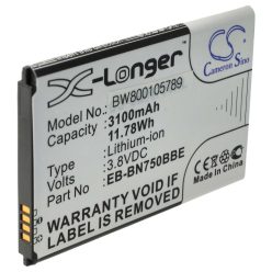   VHBW Tablet Battery for Samsung EB-BN750BBE, EB-BN750BBC - 3100 mAh 3.8 V Li-Ion