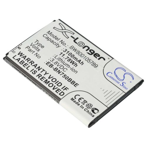 VHBW Tablet Akku Samsung EB-BN750BBE, EB-BN750BBC - 3100 mAh 3,8 V Li-Ion