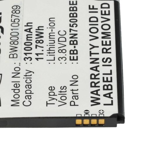 VHBW Tablet Akku Samsung EB-BN750BBE, EB-BN750BBC - 3100 mAh 3,8 V Li-Ion