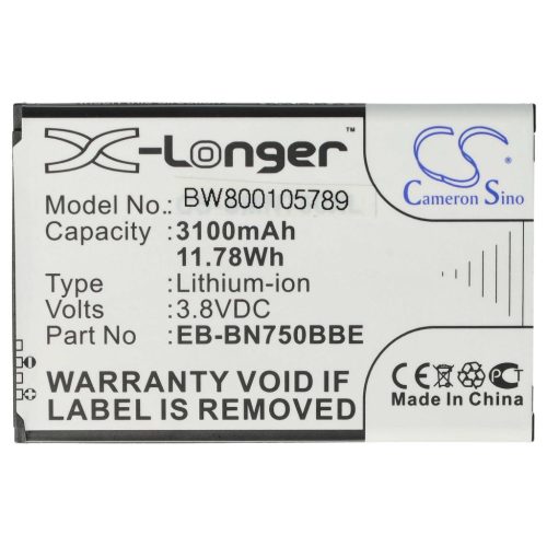 VHBW Tablet Akku Samsung EB-BN750BBE, EB-BN750BBC - 3100 mAh 3,8 V Li-Ion