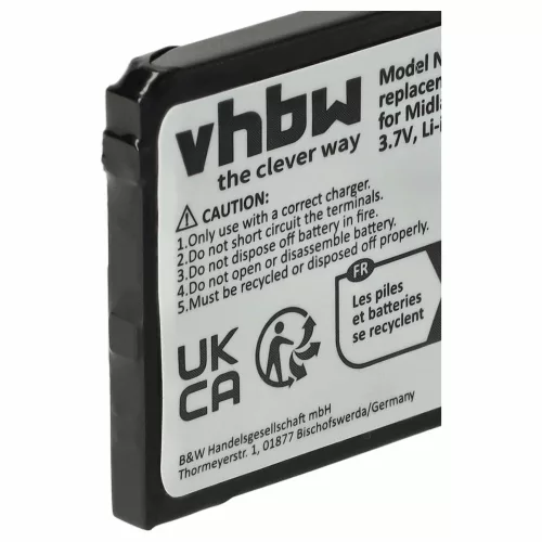 VHBW Radio Akku Alan FB-777 - 700 mAh 3,7 V Li-Ion