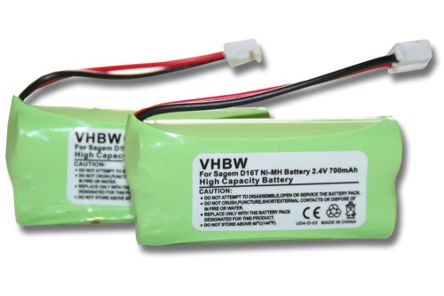 VHBW Akkumulátor Sagem 2SN-AAA55H-S-JP1 - 700 mAh 2,4 V NiMH