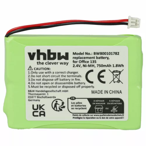 VHBW Festnetztelefonakku 20328196BD, 2010 - 750 mAh 2,4 V NiMH