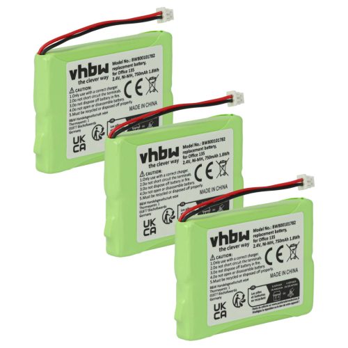 VHBW Battery Ascom 20328196BD, 2010 - 750 mAh 2.4 V NiMH
