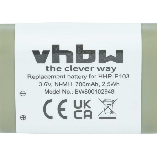 VHBW Telefon Akku N4HHGMB00005, N4HHGMB00001 - 700 mAh 3,6 V NiMH
