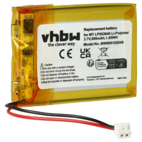 VHBW Kabelloser Telefonakku CP75, MT LP053040 - 500 mAh 3,7 V Li-Polymer