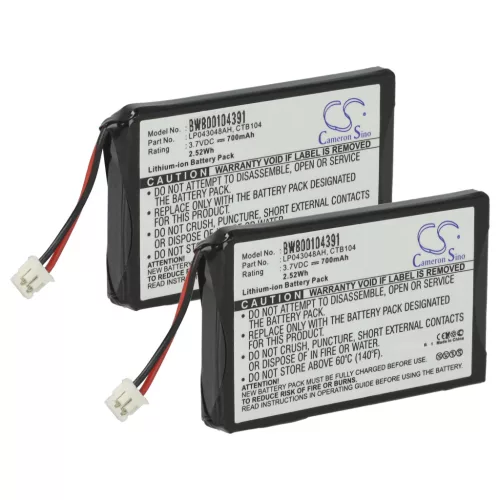 VHBW Battery 253230694, LP043048AH, CTB104 - 700 mAh 3.7 V Li-Ion