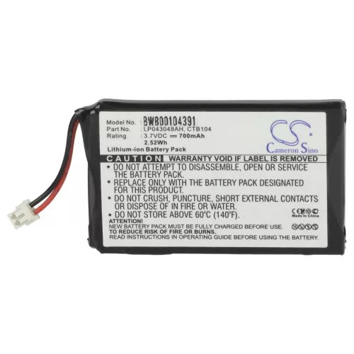 VHBW Battery 253230694, LP043048AH, CTB104 - 700 mAh 3.7 V Li-Ion