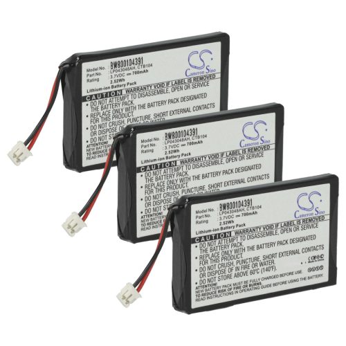 VHBW Battery 253230694, LP043048AH, CTB104 - 700 mAh 3.7 V Li-Ion