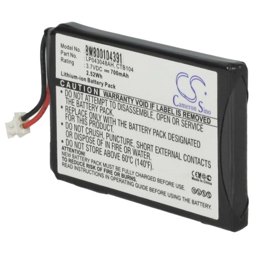 VHBW Battery 253230694, LP043048AH, CTB104 - 700 mAh 3.7 V Li-Ion