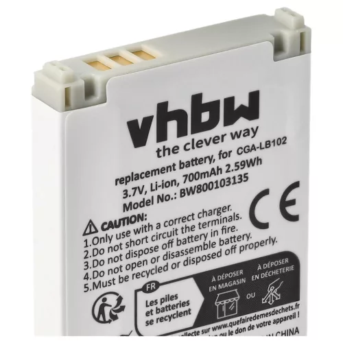 VHBW Battery Panasonic CGA-LB102 - 700 mAh 3.7 V Li-Ion
