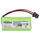VHBW Akkumulátor 2SNAAA55HSJ1, 2SN-AAA55H-S-J1 - 800 mAh 2,4 V NiMH