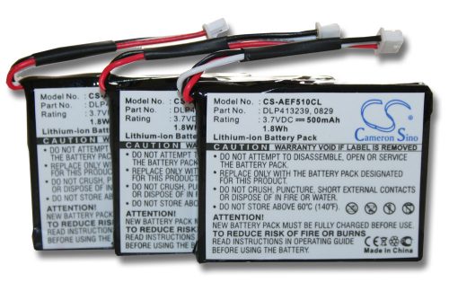 VHBW Battery AEG DLP413239, 0829 - 500 mAh 3.7 V Li-Ion