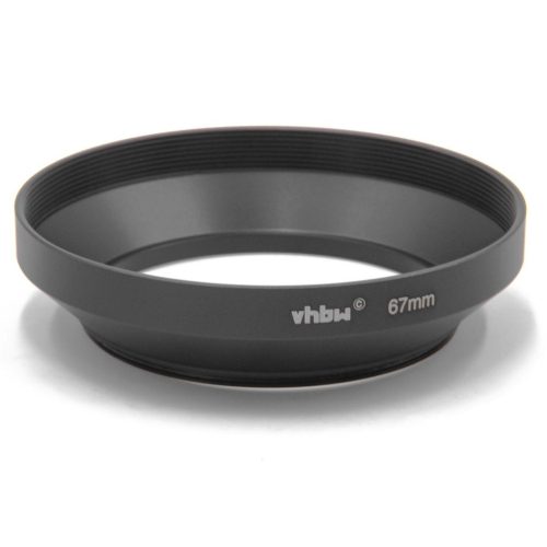 VHBW 67 mm Lens Hood - Wide Angle Lens Shade, Black, Round