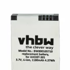 VHBW Video Camera Battery 1ICP7/26/33-2, 601-00724-00ACHDHN-301 - 1180 mAh 3.7 V Li-polymer