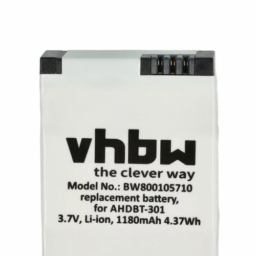 VHBW Video Camera Battery 1ICP7/26/33-2, 601-00724-00ACHDHN-301 - 1180 mAh 3.7 V Li-polymer