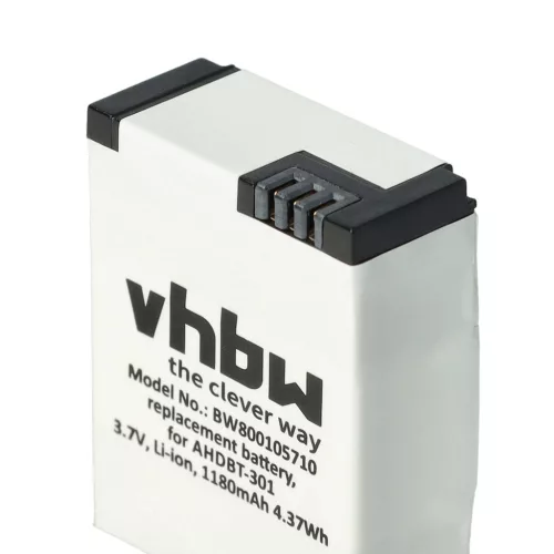 VHBW Video Camera Battery 1ICP7/26/33-2, 601-00724-00ACHDHN-301 - 1180 mAh 3.7 V Li-polymer