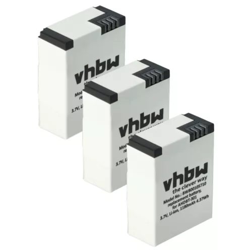 VHBW Videokamera Akku 1ICP7/26/33-2, 601-00724-00ACHDHN-301 - 1180 mAh 3,7 V Li-Polymer