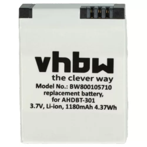VHBW Videokamera Akku 1ICP7/26/33-2, 601-00724-00ACHDHN-301 - 1180 mAh 3,7 V Li-Polymer