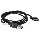 VHBW 1x USB Datenkabel Tablet - 2 in 1 Ladekabel für normale USB Tablets 100 cm schwarz
