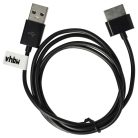 VHBW 1x USB Datenkabel Tablet - 2 in 1 Ladekabel für normale USB Tablets 100 cm schwarz