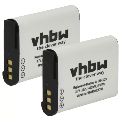 VHBW Camera Battery EN-EL23 - 1400 mAh 3.8 V Li-Ion