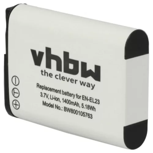 VHBW Camera Battery EN-EL23 - 1400 mAh 3.8 V Li-Ion