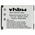 VHBW Video Camera Battery Aiptek CB170, CB-170, 084-07042L-062 - 1300 mAh 3.7 V Li-Ion