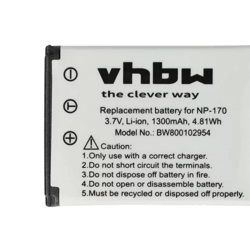 VHBW Akku für Aiptek 084-07042L-062 - 1300 mAh 3,7 V Li-Ion