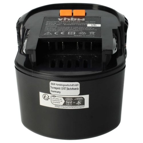 VHBW Electric Hand Tool Battery for AEG/BOSCH Drill and Screwdriver - 14.4V, NiMH, 2000mAh