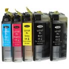 VHBW Brother LC125 5x Tintenpatrone 4110DW - B/C/M/Y