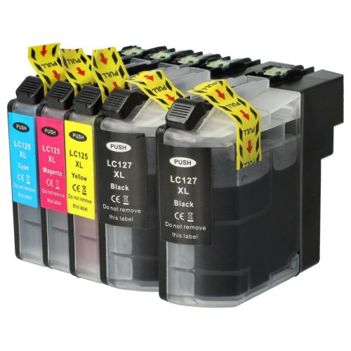 VHBW Brother LC125 5x Tintenpatrone 4110DW - B/C/M/Y