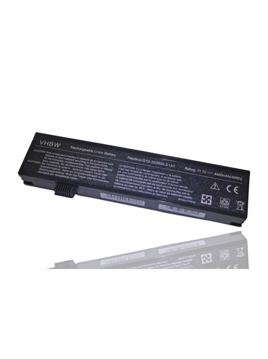 Notebook akkumulátor  63GG10028-5A SHL, 1A-28, G10-3S3600-S1A1 - 4400 mAh 11,1 V Li-Ion, fekete