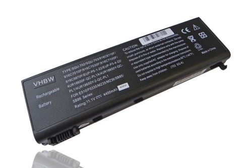 Notebook akkumulátor  4UR18650Y-2-QC-PL1, 4UR18650F-QC-PL1A - 4400 mAh 11,1 V Li-Ion, fekete