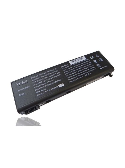 Notebook akkumulátor  4UR18650Y-2-QC-PL1, 4UR18650F-QC-PL1A - 4400 mAh 11,1 V Li-Ion, fekete