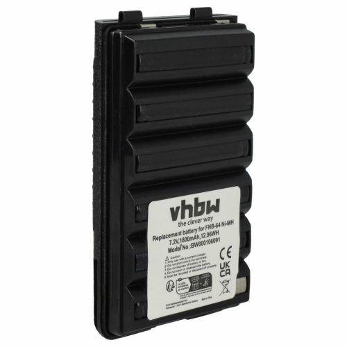 VHBW Radio Akku FNB-64H, FNB-57, FNB-64, FNB-83, AAJ66X001 - 1800 mAh 7,2 V NiMH