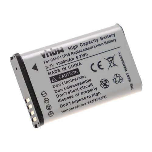 VHBW GPS Akku Garmin 361-00053-04, 361-00053-00, 010-11599-00, 010-11654-03 - 1800 mAh 3,7 V Li-Ion