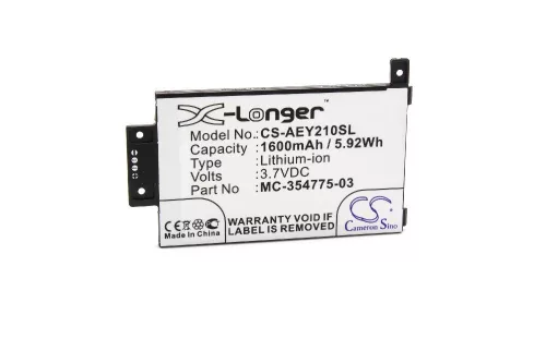 VHBW E-Book Reader Akku S2011-003-A, S2011-003-S, 58-000008, MC-354775-03 - 1600 mAh 3,7 V Li-Ion