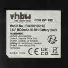 VHBW Radio Akku BP-195, BP-196H, BP-196, BP-196R - 1800 mAh 9,6 V NiMH